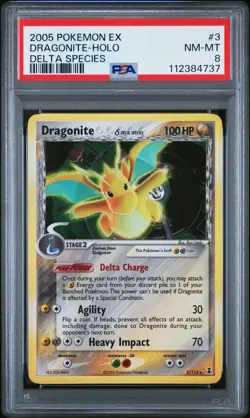 Dragonite Delta Species Holo PSA 8 2005 Pokemon Ex Delta Species #3 - Image 1