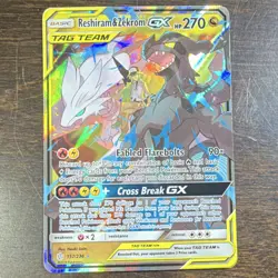 Pokemon TCG Reshiram & Zekrom GX SM Cosmic Eclipse Ultra Rare Holo TAG TEAM 157… - Image 1