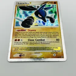 2007 Pokemon Diamond & Pearl Lucario LV. X #DP12 Holo Black Star Promo - Image 4