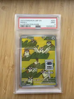 2023 POKEMON OBF EN-OBSIDIAN FLAMES ILLUSTRATION RARE #207 PIDGEY PSA 9 - Image 1