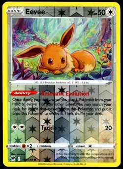 Pokemon TCG Eevee 119/189 2022 Astral Radiance Reverse Holo Common Card - LP - Image 1