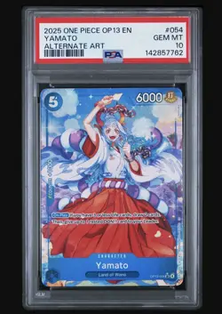 One Piece Yamato OP13-054 Alternate Art Foil Super Rare PSA 10 Card - Image 1