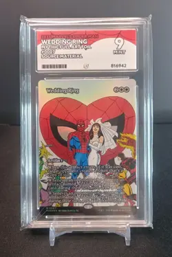 MTG Spiderman - Wedding Ring - Foil Borderless Graded Ace 9 - Image 1