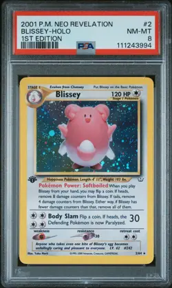 Blissey Double Holo Error - 1st Edition PSA 8 - Neo Revelation 2001 2/64 Pokemon - Image 1