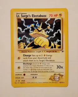 ⚡Lt. Surge's Electabuzz 6/132 Gym Heroes Holo Rare Pokemon Card Near Mint Elekid - Image 2