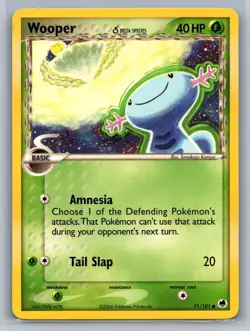 Wooper (Delta Species) Dragon Frontiers #71/101 Common Pokemon Card - Image 1