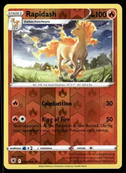 RAPIDASH - 022/189 Rare Astral Radiance Pokemon Reverse Holo NM - Image 1