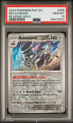 Pokemon Paldean Fates Revavroom #065 Reverse Holo Rare PSA 10 Gem Mint 💎POP 1🔥 - Image 1