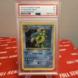 1999 Pokemon Gyarados Base Set Shadowless Holo Rare 6/102 Stage 1 PSA 5 - Image 1