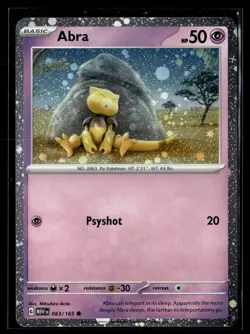 Pokemon TCG Abra [Cosmos Holo] #63 Pokemon Scarlet & Violet 151 - Image 1