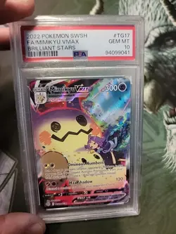 PSA 10 Mimikyu Vmax TG17 Pokemon Sword Shield Brilliant Stars Trainer Gallery - Image 1