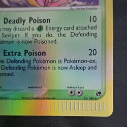 Pokemon Seviper 11/100 EX Sandstorm Holo Rare Reverse Holo 2003 - Image 4