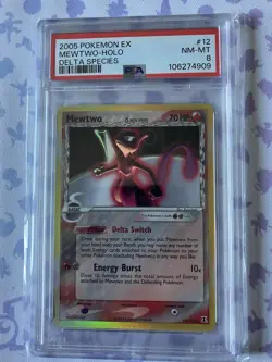 Pokemon Mewtwo Holo PSA 8 EX Delta Species - Image 1