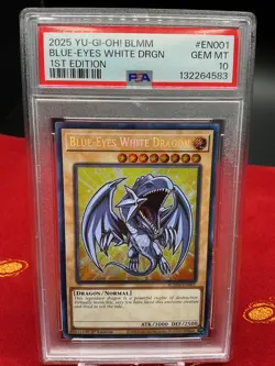 Blue-Eyes White Dragon BLMM-EN001 Yugioh Battles of Legend Monster Mayhem PSA 10 - Image 1