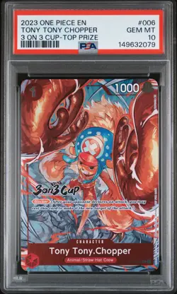 Tony Tony Chopper ST01-006 One Piece 3 on 3 Cup Top Prize #006 GEM MINT PSA 10 - Image 1