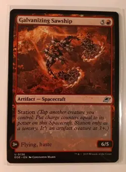 1x Galvanizing Sawship MTG Edge of Eternities NM Magic Regular - Image 1