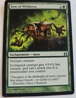 MTG Magic The Gathering Card Vow of WildnessEnchantment Aura Green Commander - Image 1