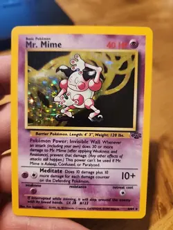 Pokemon TCG Mr. Mime Jungle 6/64 Holo Unlimited Holo Rare - Image 1
