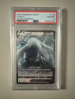 2022 POKEMON SWORD & SHIELD SILVER TEMPEST #138/195 LUGIA V HOLO PSA 10 - Image 1
