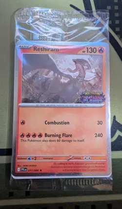 2026 Pokemon Reshiram Phantasmal Flames Stamped 017/094 Promo Cosmos Holo SEALED - Image 1