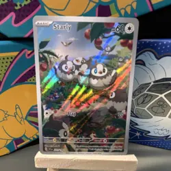 Pokemon TCG Starly 221/198 SV01 Scarlet & Violet Illustration Rare Holo - Image 1