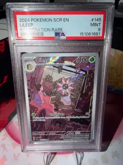 2024 Pokemon SCR EN Lileep 145/142 PSA 9 - Image 1