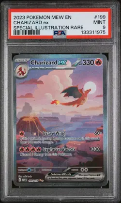 2023 POKEMON MEW EN-151 SPECIAL ILLUSTRATION RARE #199 CHARIZARD EX PSA 9 - Image 1