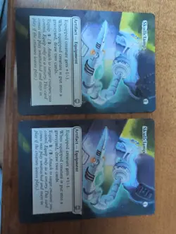 MTG Darksteel Skullclamp Altered Art Borderless Hand Painted x2 - Image 1