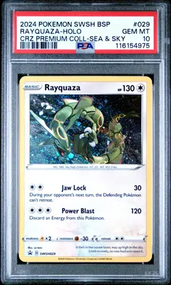 2024 POKEMON SWSH BLACK STAR PROMO #029 RAYQUAZA-HOLO PSA 10 - Image 1