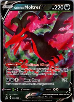 Galarian Moltres V 097/198 Holo V Rare Chilling Reign Pokemon Holo Near Mint - Image 1