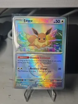 Pokemon Prismatic Evolutions Eevee PokeBall Reverse Holo Pattern 74/131 NM-Mint! - Image 1
