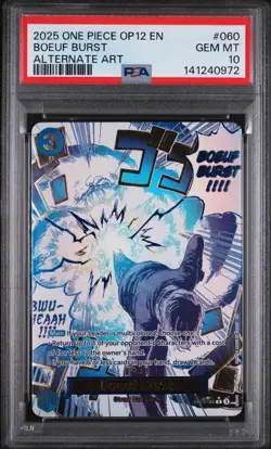 2025 ONE PIECE OP12-060 LEGACY OF THE MASTER BOEUF BURST EVENT ALT ART PSA 10 - Image 1