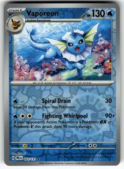 Vaporeon 022/131 SV: Prismatic Evolutions NM Pokemon Card TCG - Image 1