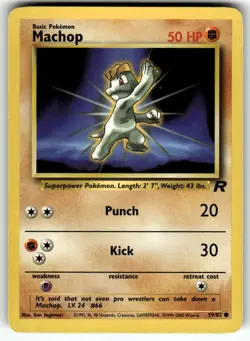 Machop 59/82 Team Rocket MP Pokemon Card TCG - Image 1