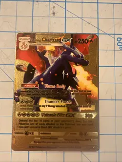 Custom Shining Charizard Gx Gold Foil Fan Art Pokemon Card - Image 1