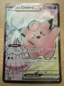 Pokemon TCG Lillie's Clefairy EX Journey Together 173/159 Single Card Near Mint - Image 1