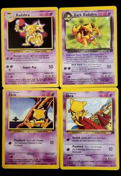 Pokemon Cards - Abra & Kadabra Base Set & Team Rocket Lot - NM WOTC 1999 Vintage - Image 1