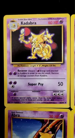 Pokemon Cards - Abra & Kadabra Base Set & Team Rocket Lot - NM WOTC 1999 Vintage - Image 2