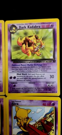 Pokemon Cards - Abra & Kadabra Base Set & Team Rocket Lot - NM WOTC 1999 Vintage - Image 3