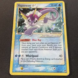 Vaporeon Gold Star Power Keepers Ultra Rare Holo Card 102/108 Heavy Played - Image 1