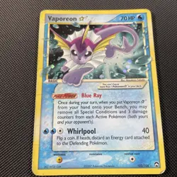 Vaporeon Gold Star Power Keepers Ultra Rare Holo Card 102/108 Heavy Played - Image 3