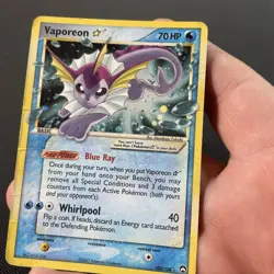 Vaporeon Gold Star Power Keepers Ultra Rare Holo Card 102/108 Heavy Played - Image 4