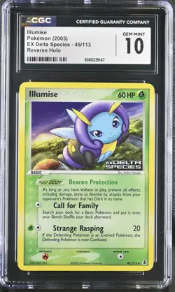 CGC 10 Illumise EX Delta Species 45/113 Reverse Holo Stamped Pokemon Card - Image 1