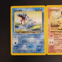 Pokemon Cards - Neo Genesis Starter - Totodile Cyndaquil Chikorita - 53 57 & 81 - Image 2