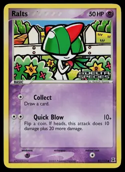 Pokemon Card - Ralts Delta Species 81/113 Reverse Holo Stamped - Image 1