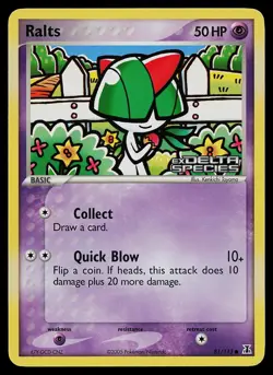 Pokemon Card - Ralts Delta Species 81/113 Reverse Holo Stamped - Image 1