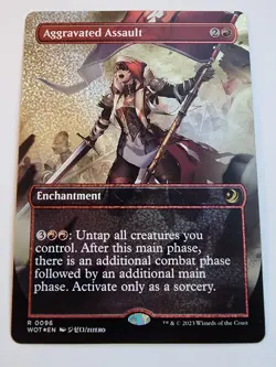 Aggravated Assault (Anime Borderless) (Confetti Foil) Wilds of Eldraine - Image 1