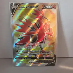 Pokemon Galarian Zapdos V 173/198 Chilling Reign Ultra Rare Holo Full Art 200 HP - Image 1