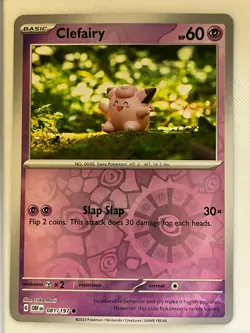 Clefairy 081/197 Common Obsidian Flames Pokemon Reverse Holo Near Mint - Image 1