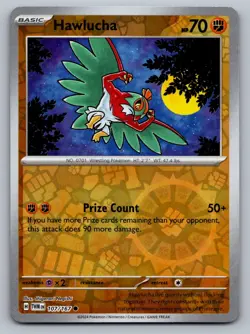 Pokemon TCG SV06: Twilight Masquerade Hawlucha 107/167 Reverse Holo - Image 1
